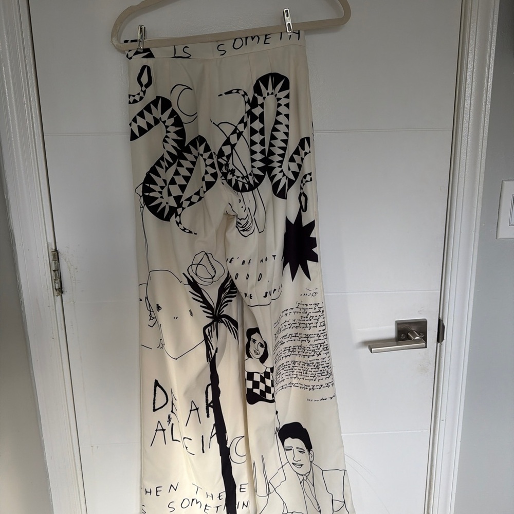 Artistic Black and White Graphic pants